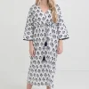 Pomegranate Inc Agra Bloom Indigo Long Caftan Coverup Best