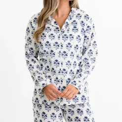 Pomegranate Inc Agra Bloom Indigo Pajama Top Outlet
