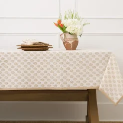 Pomegranate Inc Anika Beige Tablecloth New