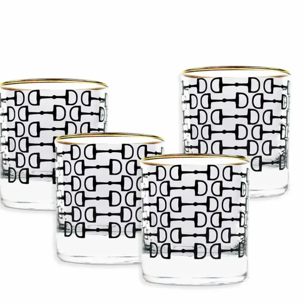 Pomegranate Inc Black Pony Club Bourbon Glass | Set of 4 Best