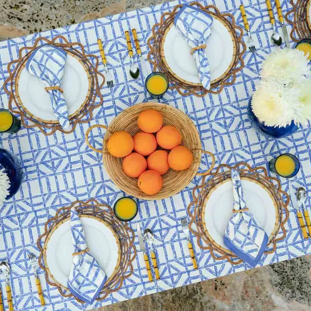 Pomegranate Inc Blue Bamboo Tablecloth Sale