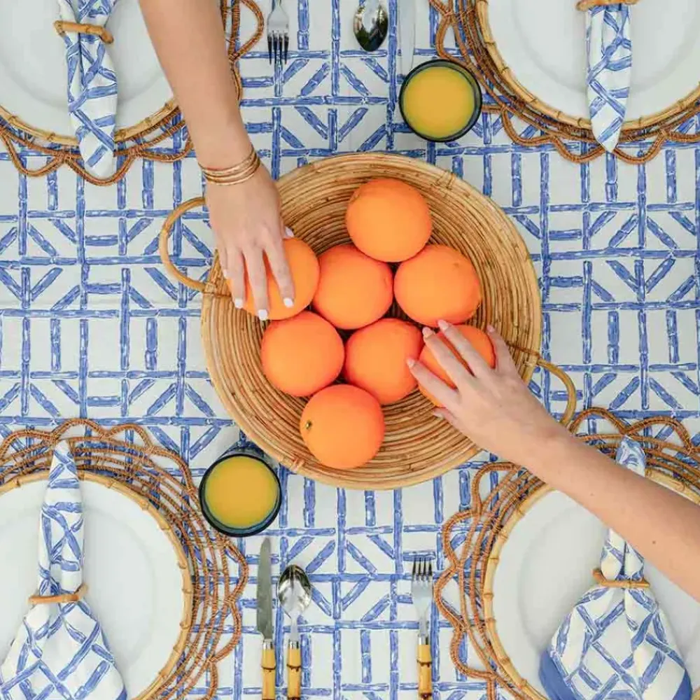 Pomegranate Inc Blue Bamboo Tablecloth Sale