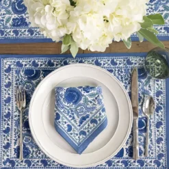 Pomegranate Inc Bohemian Floral Azure Blue & Aqua Placemat | Set of 4 Sale