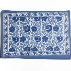 Pomegranate Inc Bohemian Floral Azure Blue & Aqua Placemat | Set of 4 Sale