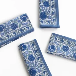 Pomegranate Inc Bohemian Floral Azure Blue & Aqua Napkin | Set of 4 Discount