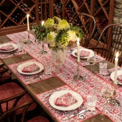 Pomegranate Inc Bohemian Floral Dusty Rose Table Runner Outlet