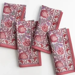 Pomegranate Inc Bohemian Floral Dusty Rose Napkin | Set of 4 Best