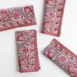 Pomegranate Inc Bohemian Floral Dusty Rose Napkin | Set of 4 Best