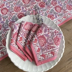 Pomegranate Inc Bohemian Floral Dusty Rose Napkin | Set of 4 Best