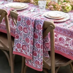 Pomegranate Inc Bohemian Floral Dusty Rose Tea Towels Outlet