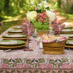 Pomegranate Inc Bohemian Floral Moss & Mauve Tablecloth Hot