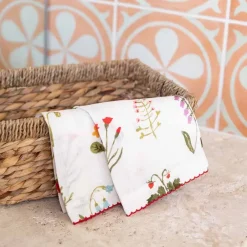 Pomegranate Inc Botanical Garden Linen Cocktail Napkin | Set of 4