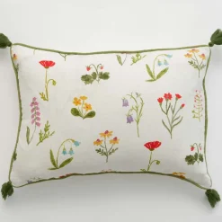 Pomegranate Inc Botanical Garden Linen Lumbar Pillow Cover Outlet