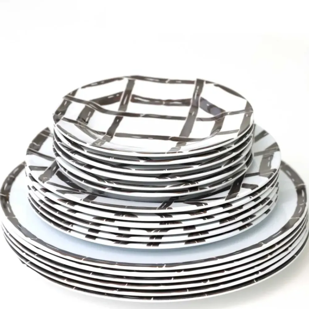 Pomegranate Inc Brown Bamboo Melamine Appetizer Plate | Set of 6 New