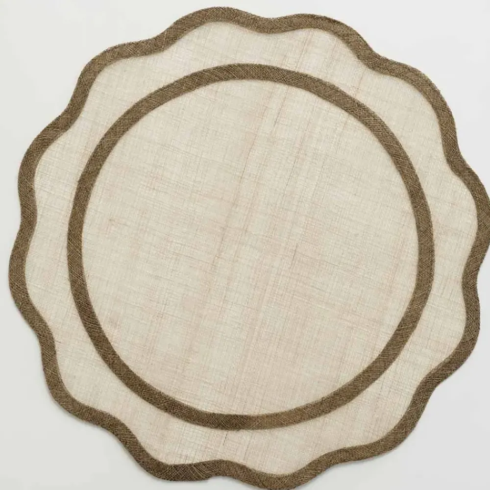Pomegranate Inc Brown Scalloped Rice Paper Placemats Best