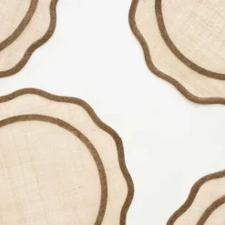 Pomegranate Inc Brown Scalloped Rice Paper Placemats Best
