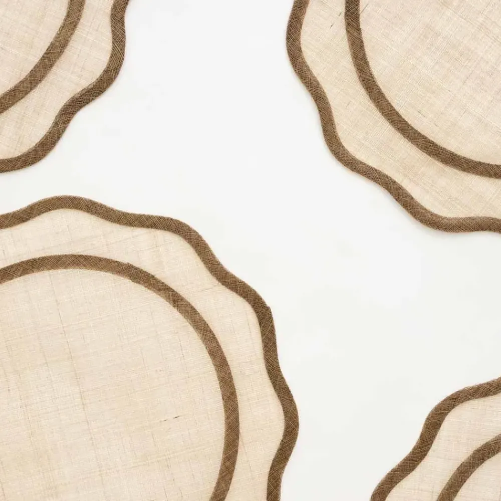 Pomegranate Inc Brown Scalloped Rice Paper Placemats Best