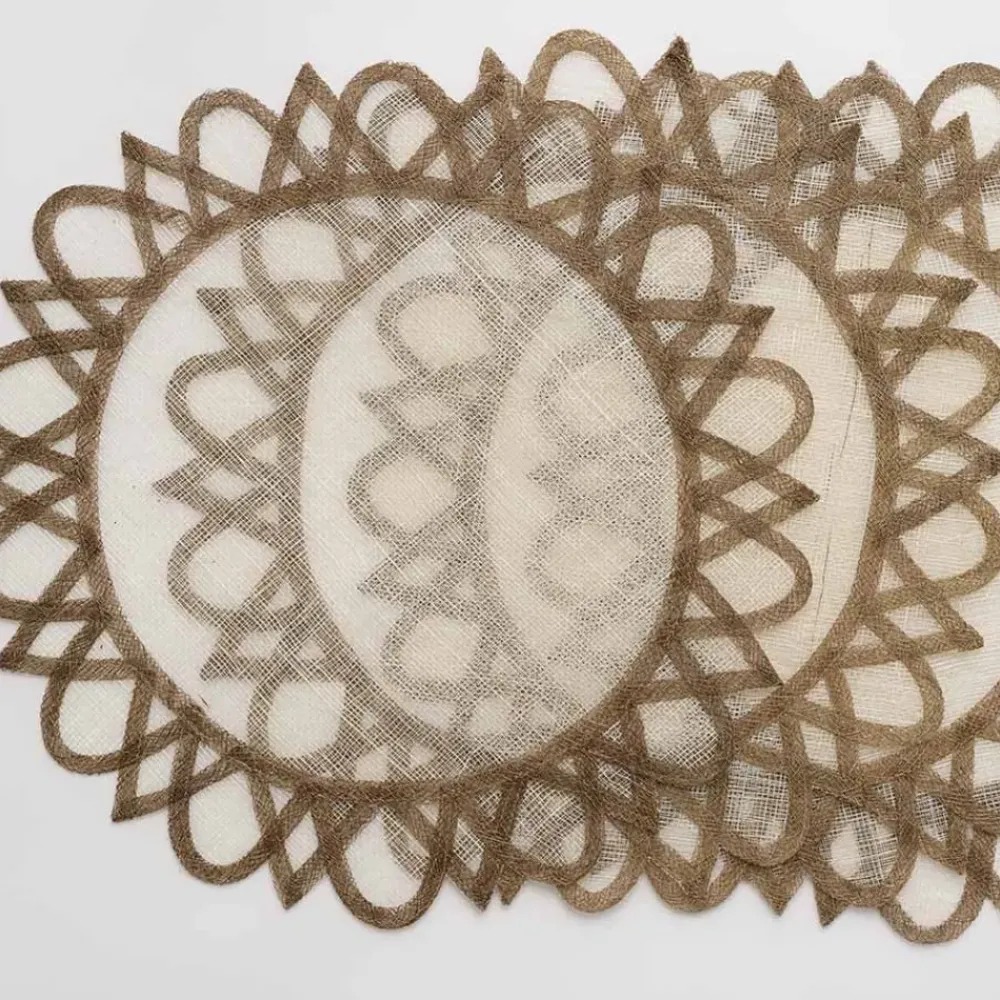 Pomegranate Inc Brown Woven Round Exotic Placemats