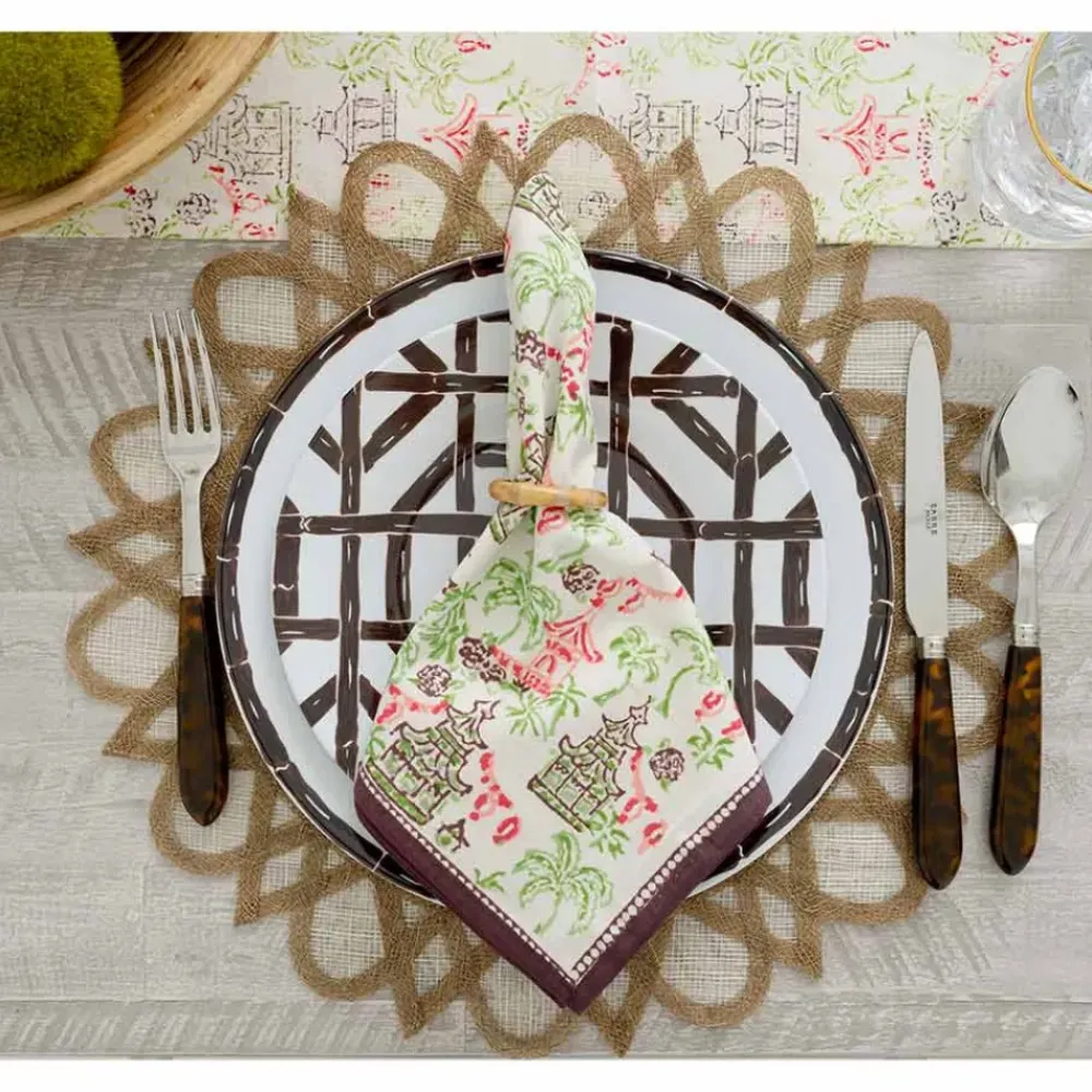 Pomegranate Inc Brown Woven Round Exotic Placemats