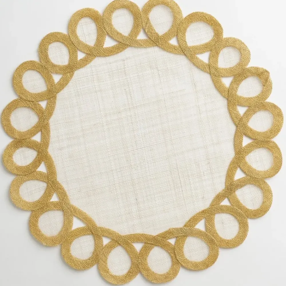 Pomegranate Inc Buttercream Woven Doodles Placemat | Set of 4 Outlet