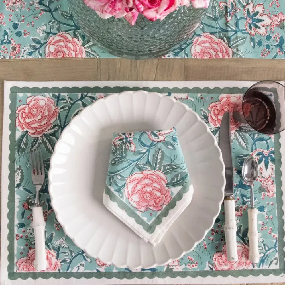 Pomegranate Inc Butterfly Garden Aqua & Rose Placemat | Set of 4 Hot