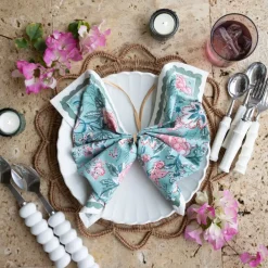 Pomegranate Inc Butterfly Garden Aqua & Rose Napkin | Set of 4 Online