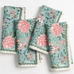 Pomegranate Inc Butterfly Garden Aqua & Rose Napkin | Set of 4 Online