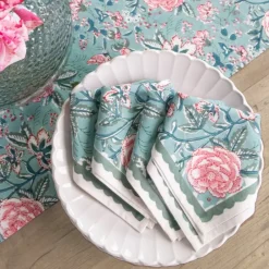 Pomegranate Inc Butterfly Garden Aqua & Rose Napkin | Set of 4 Online