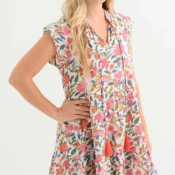 Pomegranate Inc Cabana Garden Cap Sleeve Flounce Dress Clearance