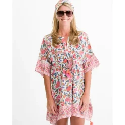Pomegranate Inc Cabana Garden Drawstring Beach Coverup New