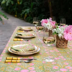 Pomegranate Inc Cactus Flower Fern & Flamingo Tablecloth Outlet