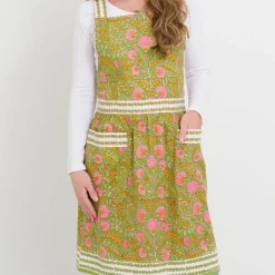 Pomegranate Inc Cactus Flower Fern & Flamingo Apron