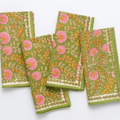 Pomegranate Inc Cactus Flower Fern & Flamingo Napkin | Set of 4 Clearance