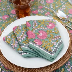 Pomegranate Inc Cactus Flower Jade Napkin | Set of 4 Online