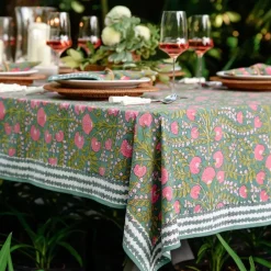 Pomegranate Inc Cactus Flower Jade Tablecloth