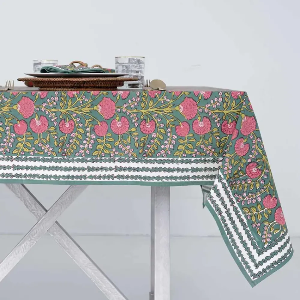 Pomegranate Inc Cactus Flower Jade Tablecloth