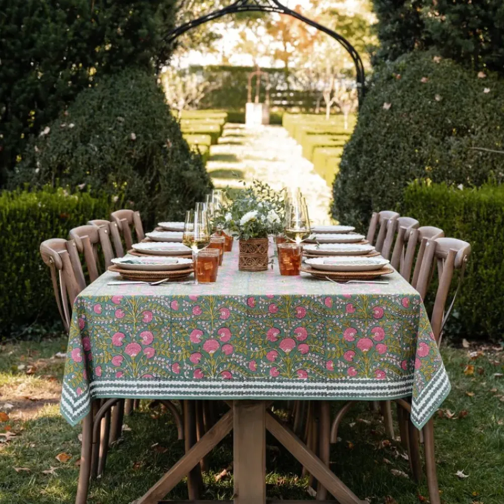 Pomegranate Inc Cactus Flower Jade Tablecloth