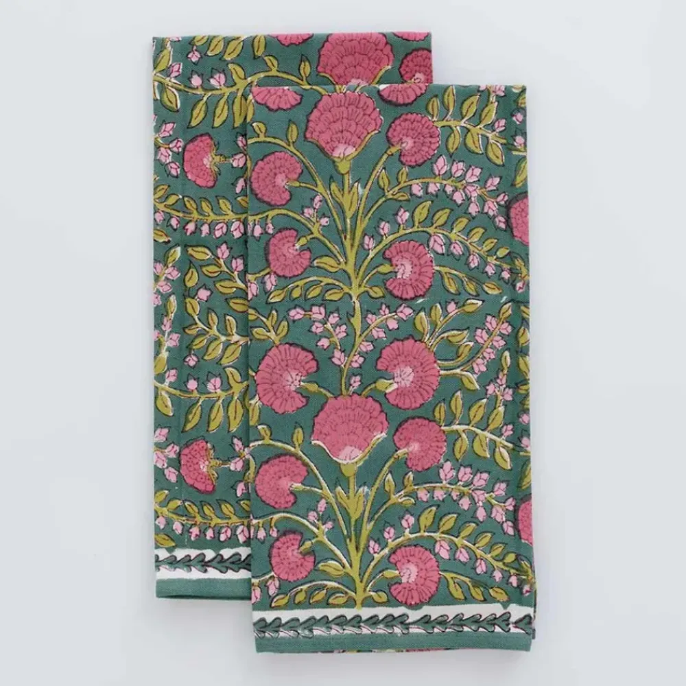 Pomegranate Inc Cactus Flower Jade Tea Towels Online
