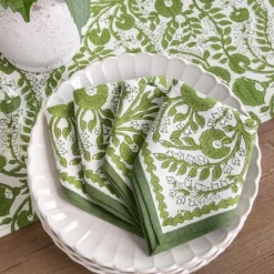 Pomegranate Inc Cactus Flower Lettuce Green Napkin | Set of 4 Clearance