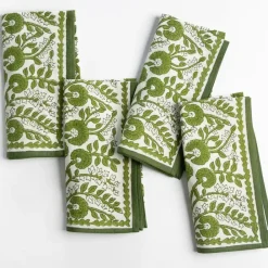 Pomegranate Inc Cactus Flower Lettuce Green Napkin | Set of 4 Clearance