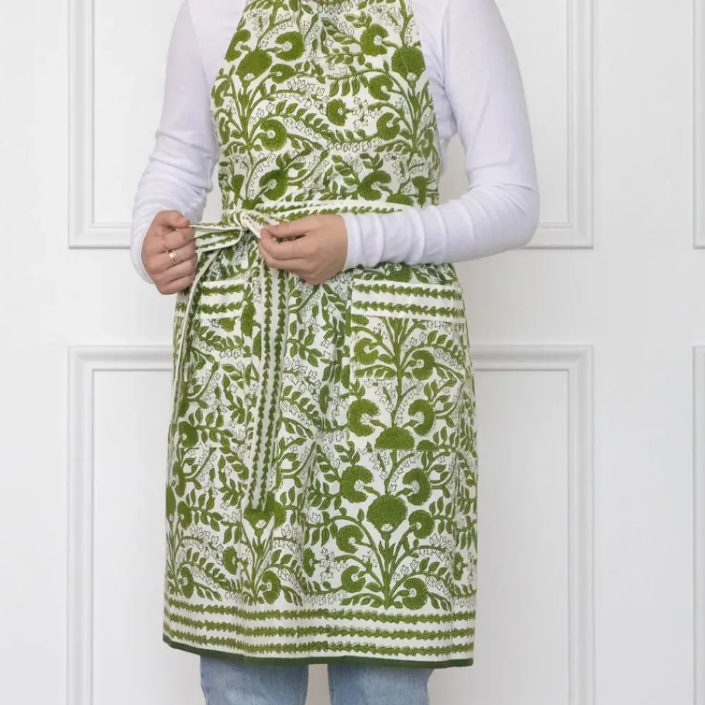 Pomegranate Inc Cactus Flower Lettuce Green Apron New