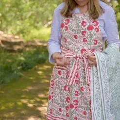 Pomegranate Inc Cactus Flower Scarlet & Rose Apron Discount