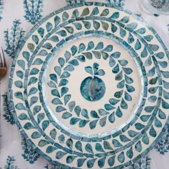 Pomegranate Inc Capiz Shell Pomegranate Charger Teal | Set of 4 Hot