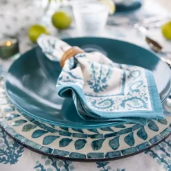 Pomegranate Inc Capiz Shell Pomegranate Charger Teal | Set of 4 Hot