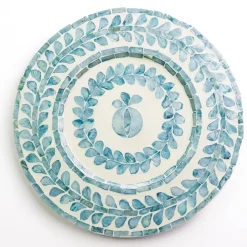 Pomegranate Inc Capiz Shell Pomegranate Charger Teal | Set of 4 Hot