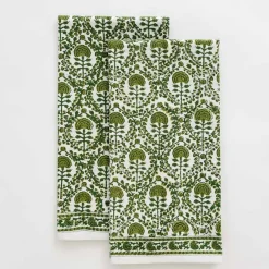 Pomegranate Inc Caroline Green Tea Towel | Set of 2 New