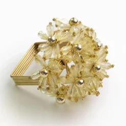 Pomegranate Inc Champagne Bouquet Beaded Napkin Ring | Set of 4 Online