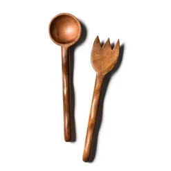 Pomegranate Inc Coton Colors Fundamental Wood Ruffle Salad Server Set Discount
