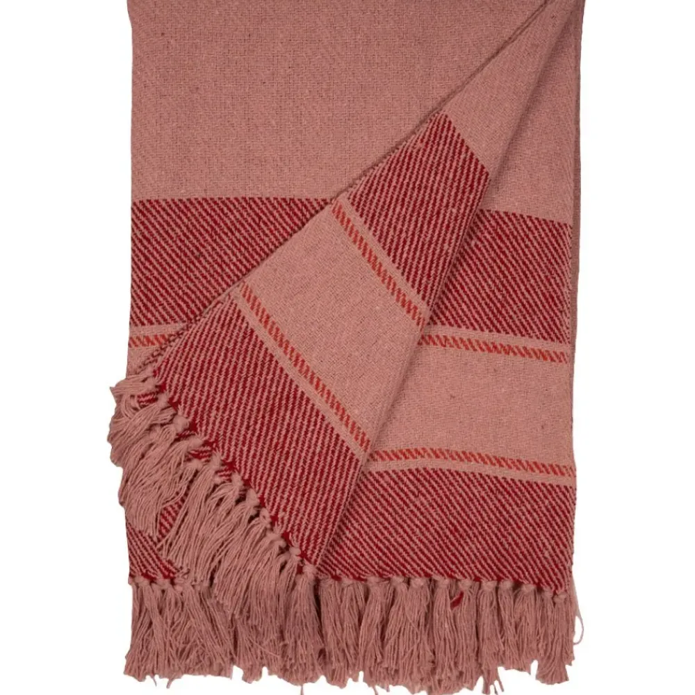 Pomegranate Inc Crimson Bold Stripe Woven Throw Hot