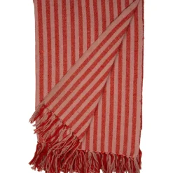 Pomegranate Inc Crimson Candy Stripe Woven Throw Clearance